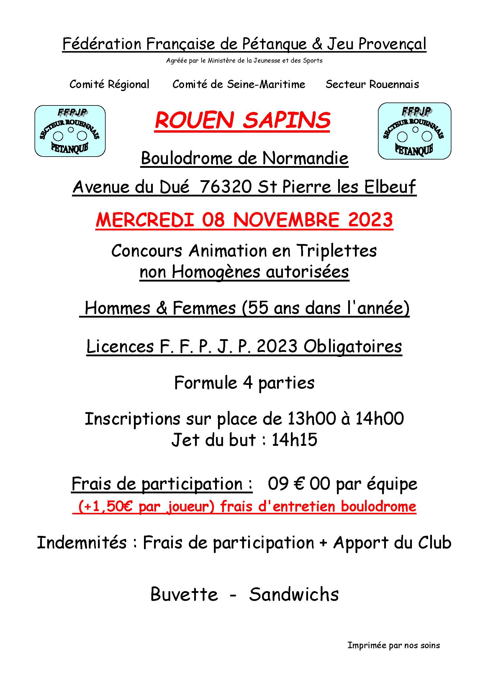 Affiche rouen 08 novembre 2023