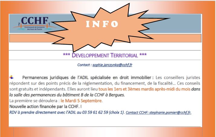 Permanence juridique cchf