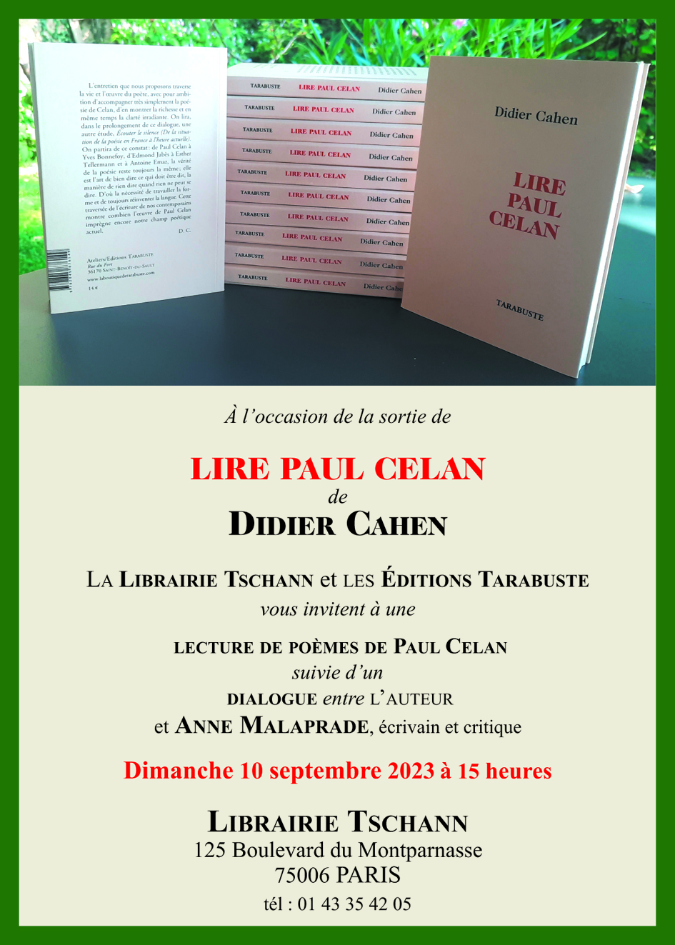 Didier cahen a la libraire tschann