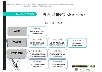 Planning blandine