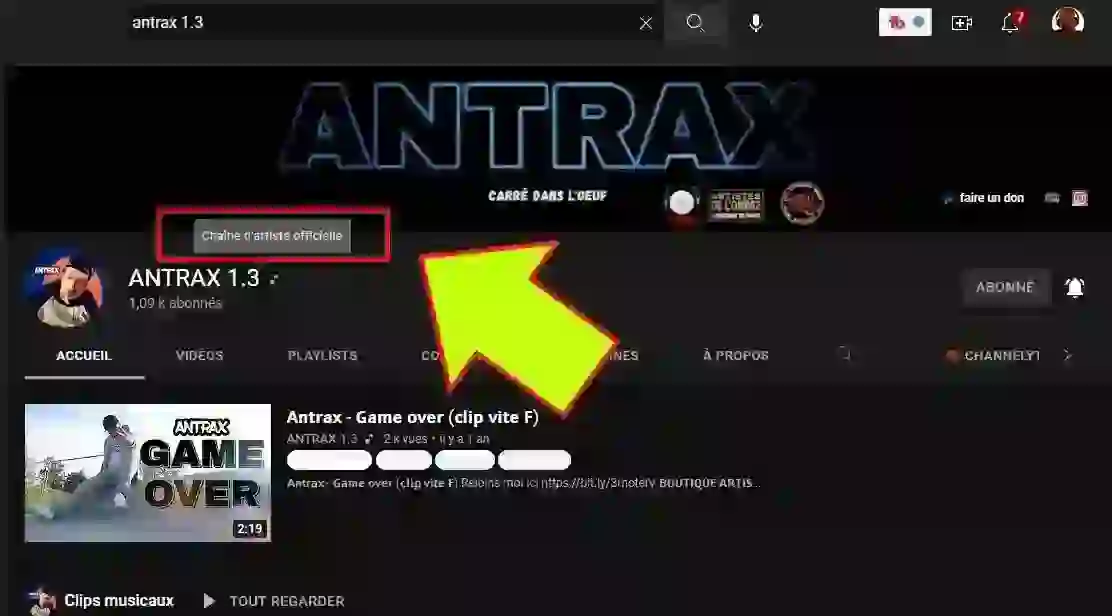 comment avoir la mention artiste officiel sur youtube