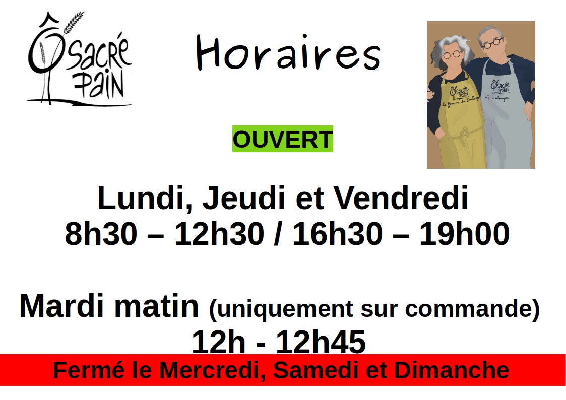 Horaires fin 2023