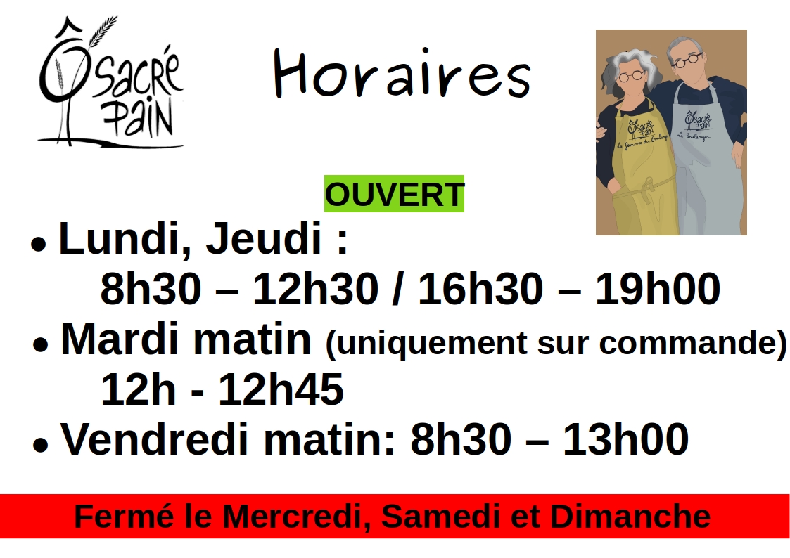 Horaires fin 2023