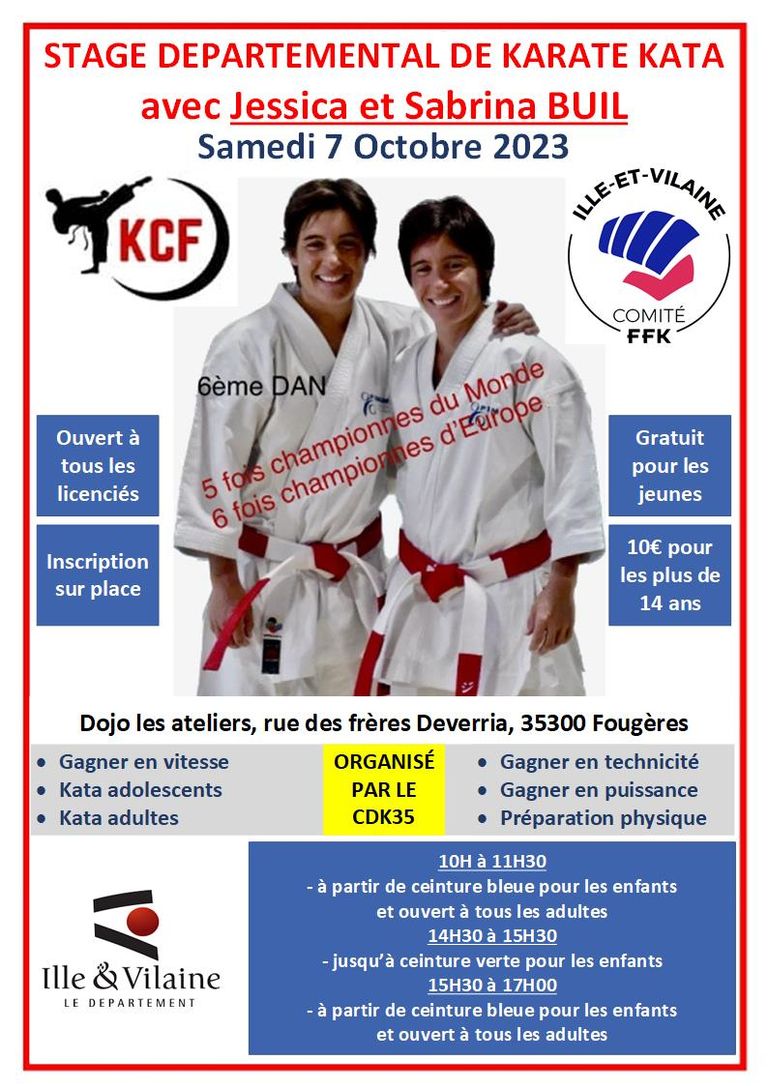 Stage karate soeurs buil fougeres 7 octobre 2023