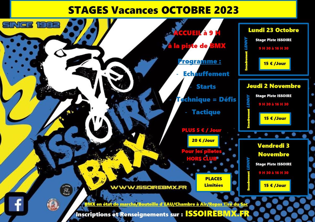 STAGES VACANCES OCTOBRE 2023