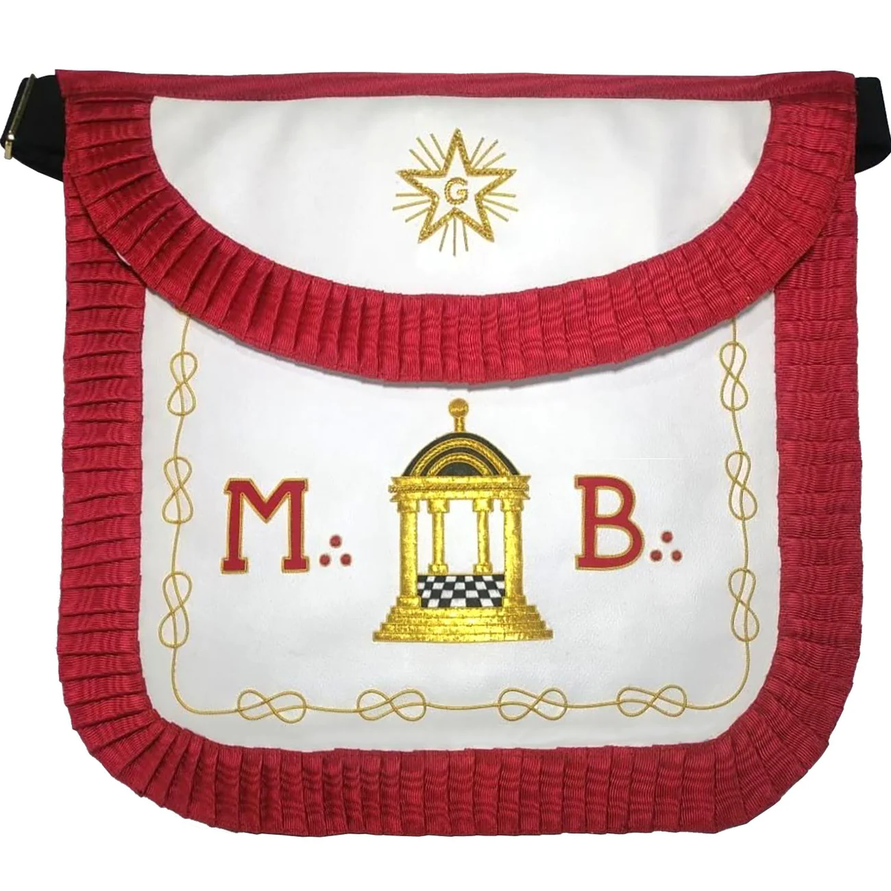 Tablier traditionnel de Maitre du 18eme siècle 
Rite Écossais Ancien et Accepté