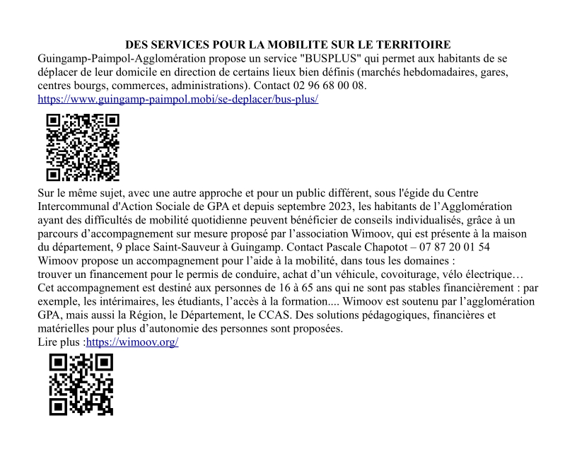 Des services pour la mobilite