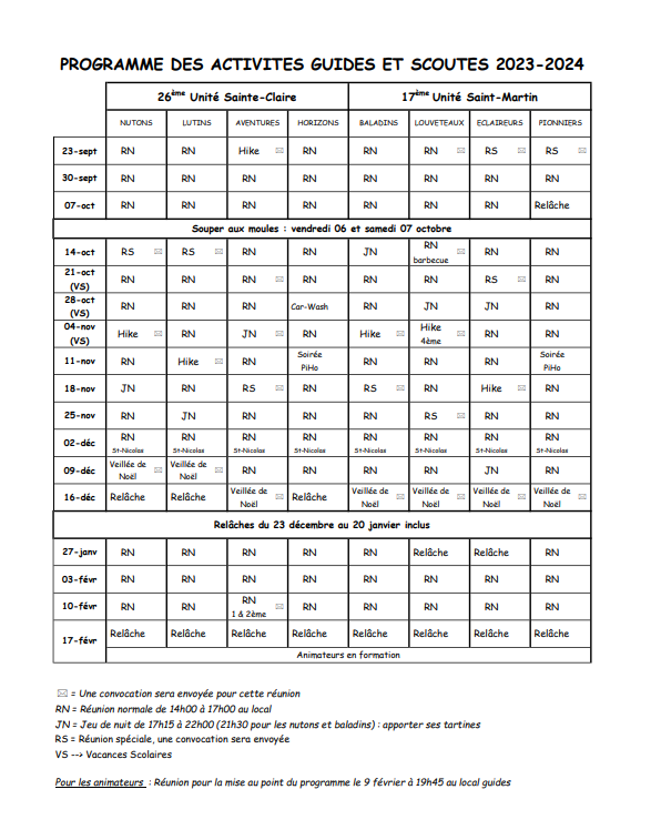 Calendrier