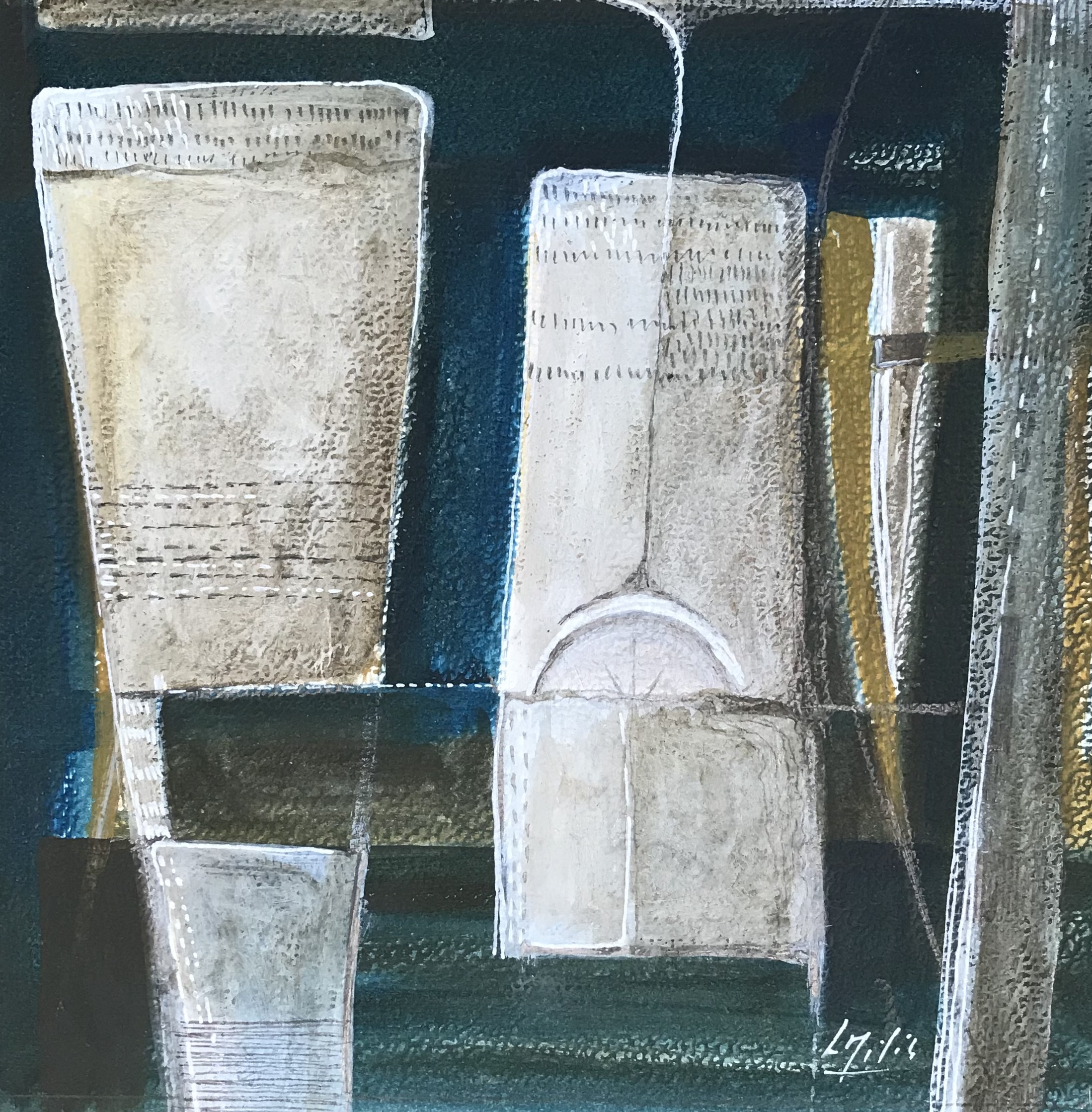 Mineral 4 technique mixte sur papier 20 x 20
