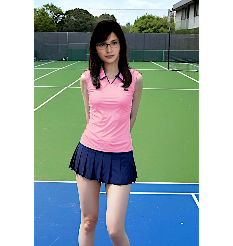 Sur mes conseils, Erica s'est mise au tennis, sportive et girly.