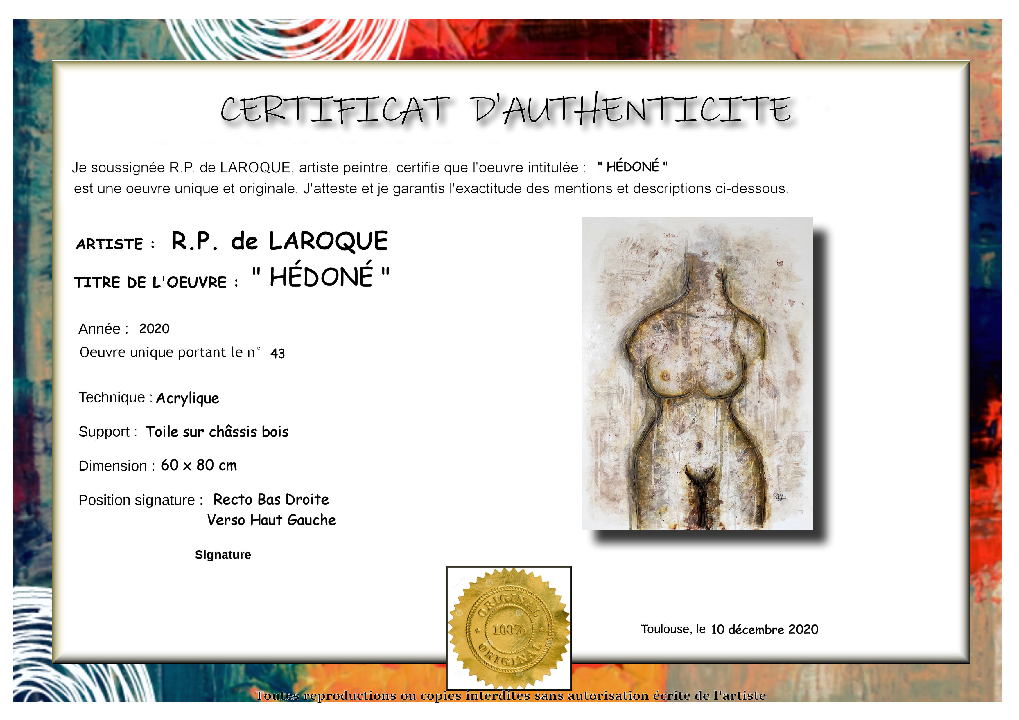 Certificat d authenticite hedone