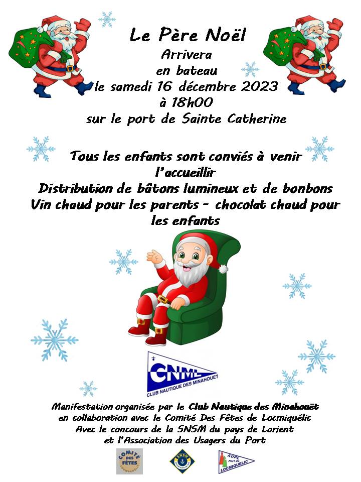 Arrivée du Père Noël au port de Sainte Catherine