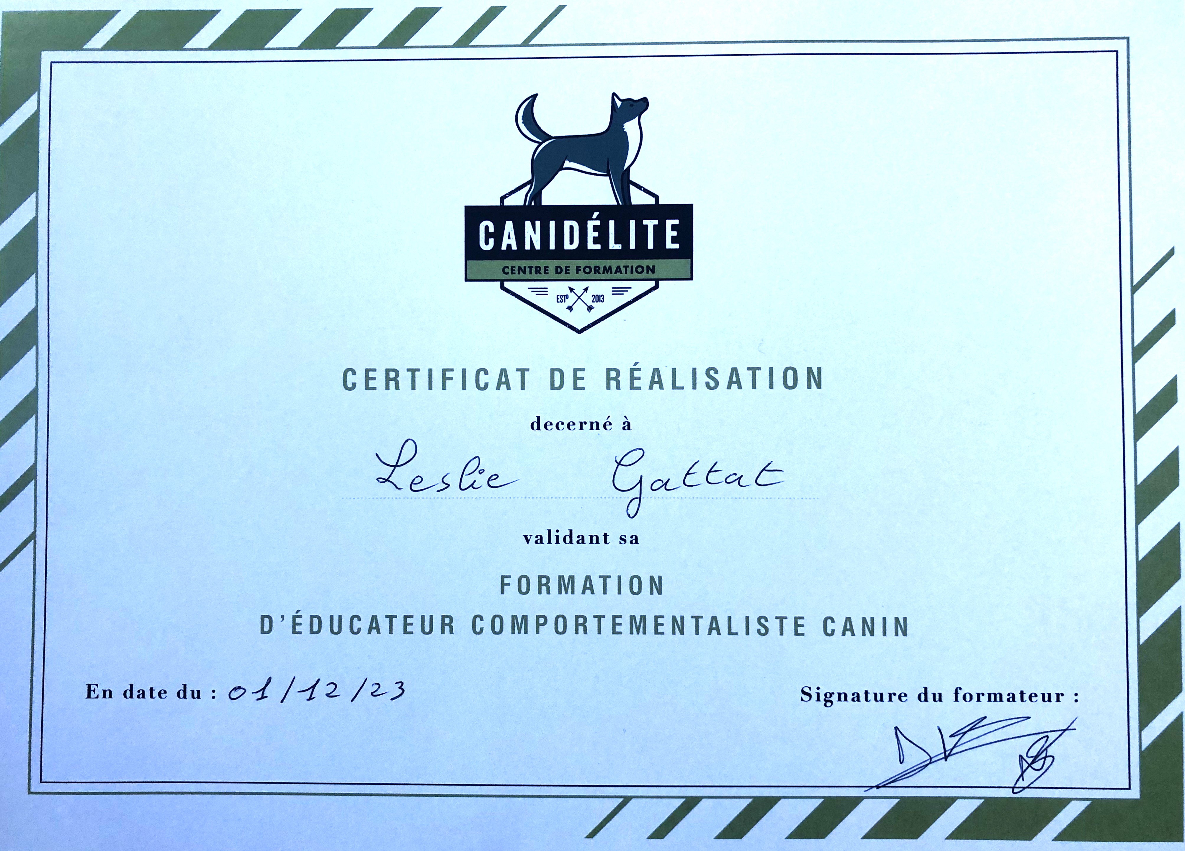 Educatrice comportementaliste Canin