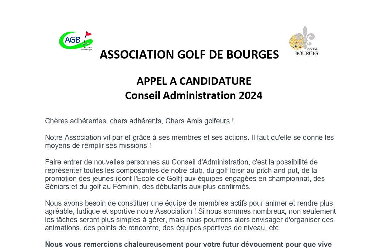 APPEL A CANDIDATURE 