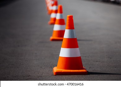 Bright-orange-traffic-cones-standing-260nw-470016416