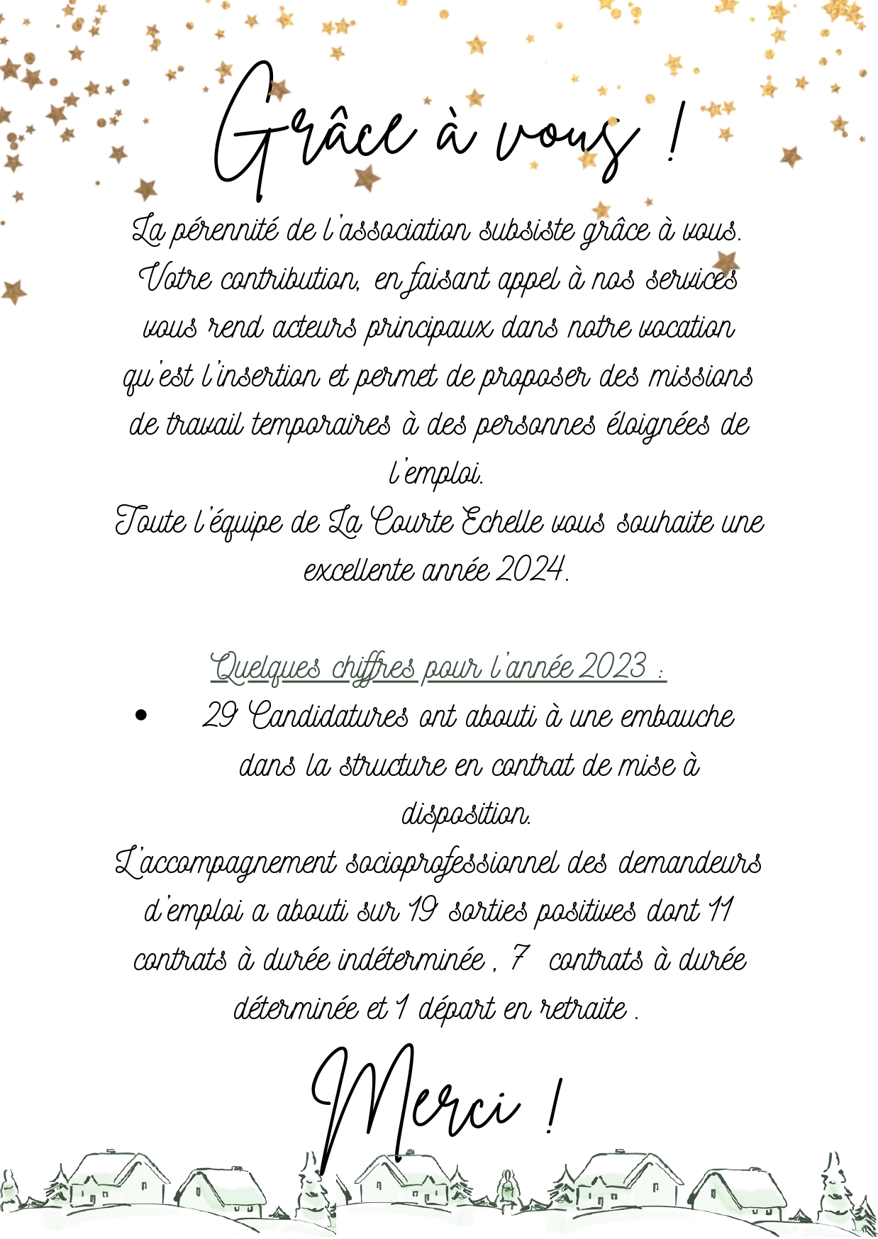 Toute l'équipe de la Courte Echelle vous souhaite de bonnes fêtes de fin d'année.