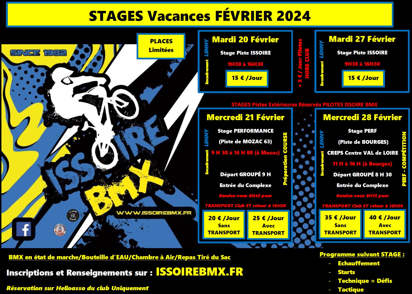 STAGES VACANCES FEVRIER 2024