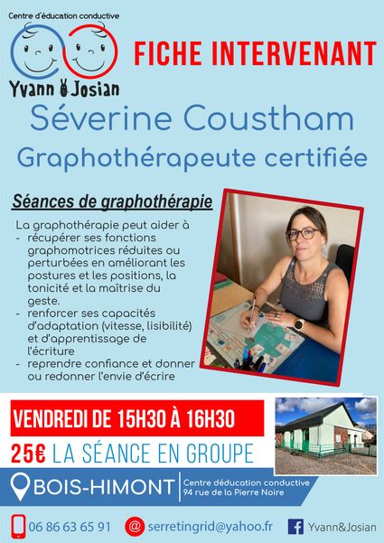 Séverine Coustham, graphothérapeute certifiée