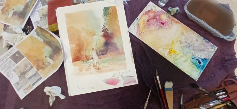 Cours aquarelle jeanne papa