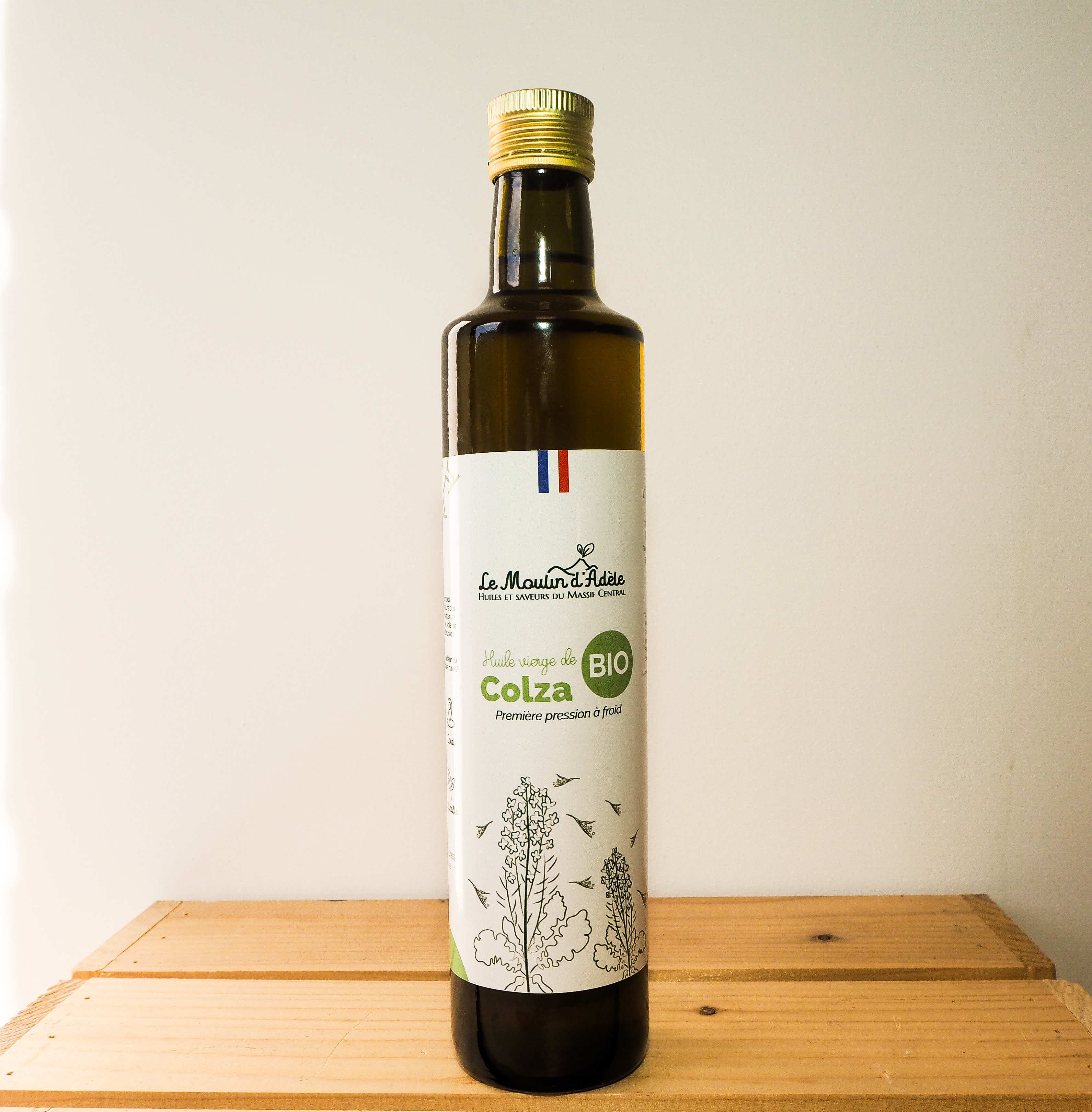 Photo d'une bouteille de l'huile de colza de 50cl