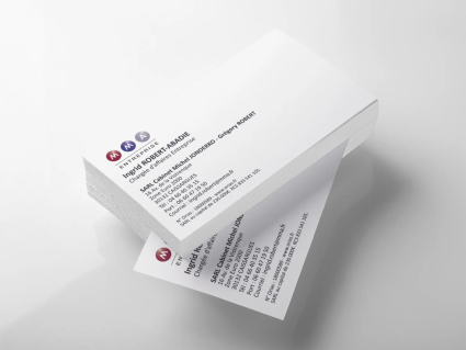 Mockup featuring a stack of business cards lying over a smooth surface a6303