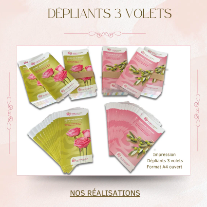 Depliants 3 volets roses du gard