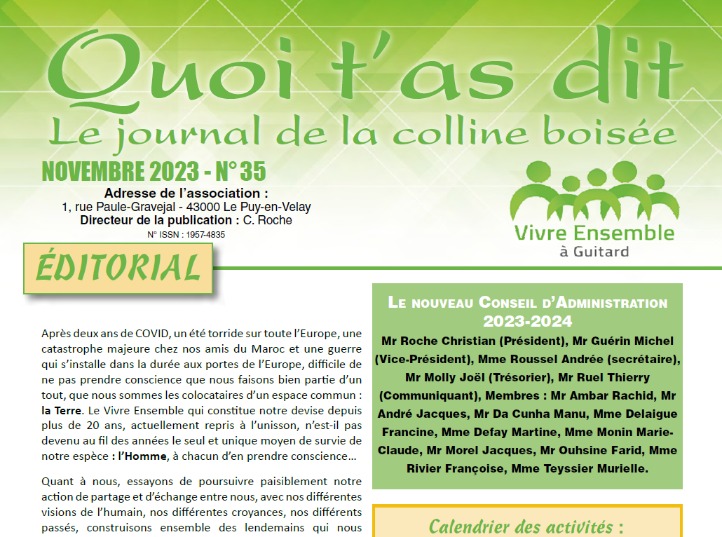 Numéro 35 - Décembre 2023