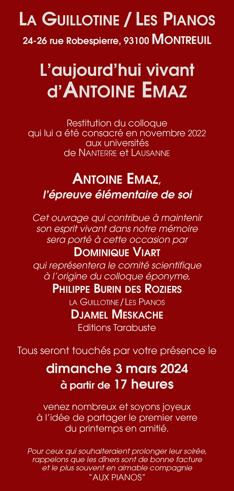 Flyer l aujourd hui vivant d antoine emaz aux pianos 1