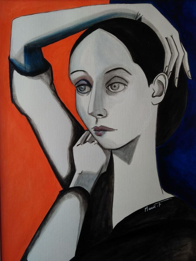 Portrait femme noir orange mariefflambard