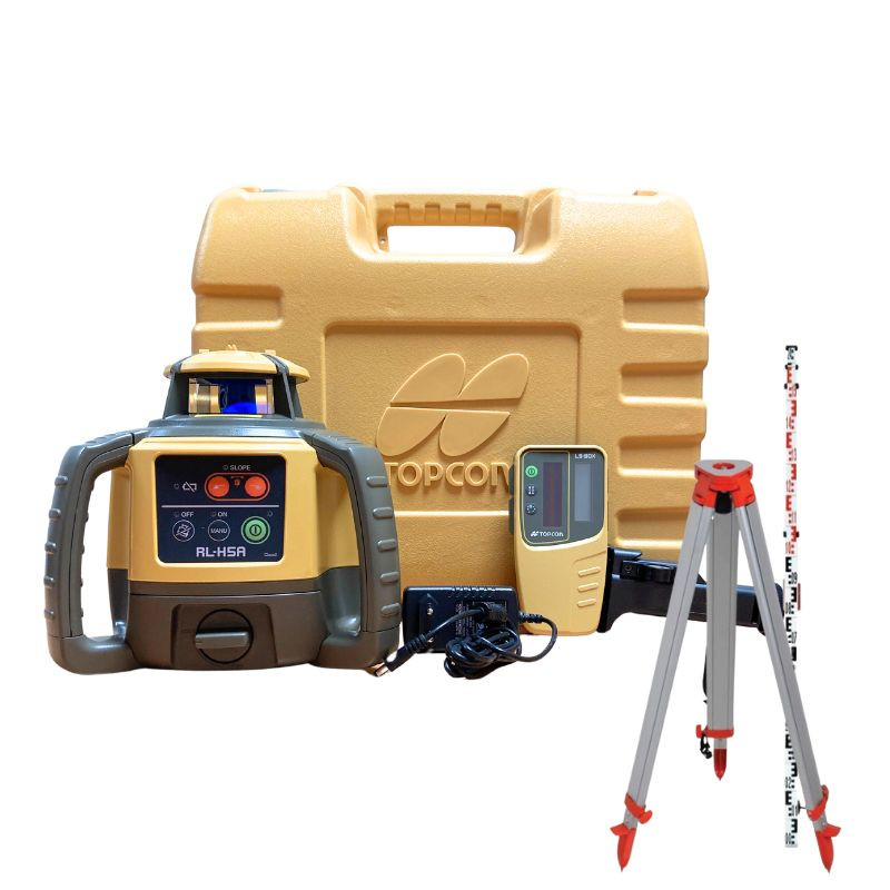 Topcon rl h5a pack laser rotatif automatique avec trepied et mire