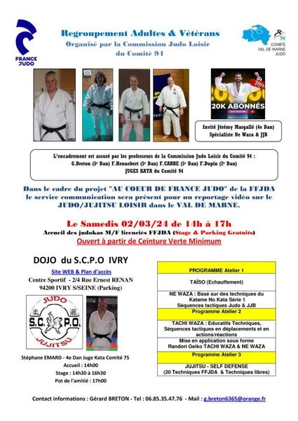 Stage Judo/Jujitsu loisir le 02 mars