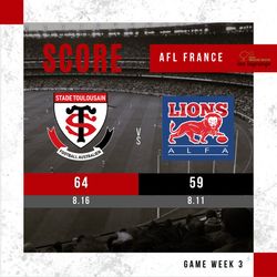 Stade Toulousain Football Australien 64 - 59 Alfa Lions