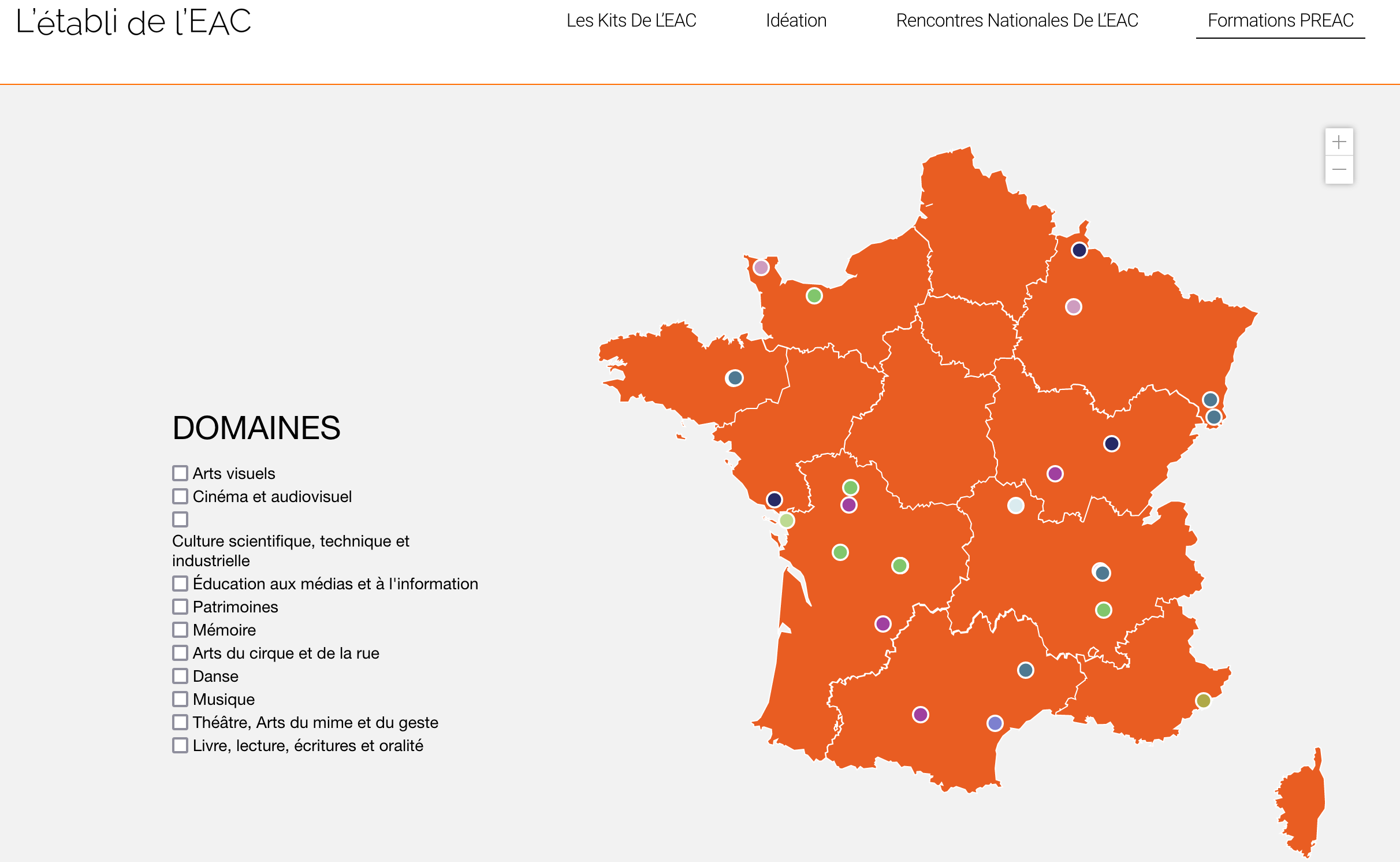 cartographie des formations PREAC