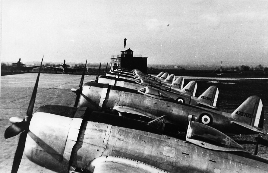 Republic P-47 Thunderbolt alignes sur la piste d-atterrissage de la base aerienne d-Amberieu