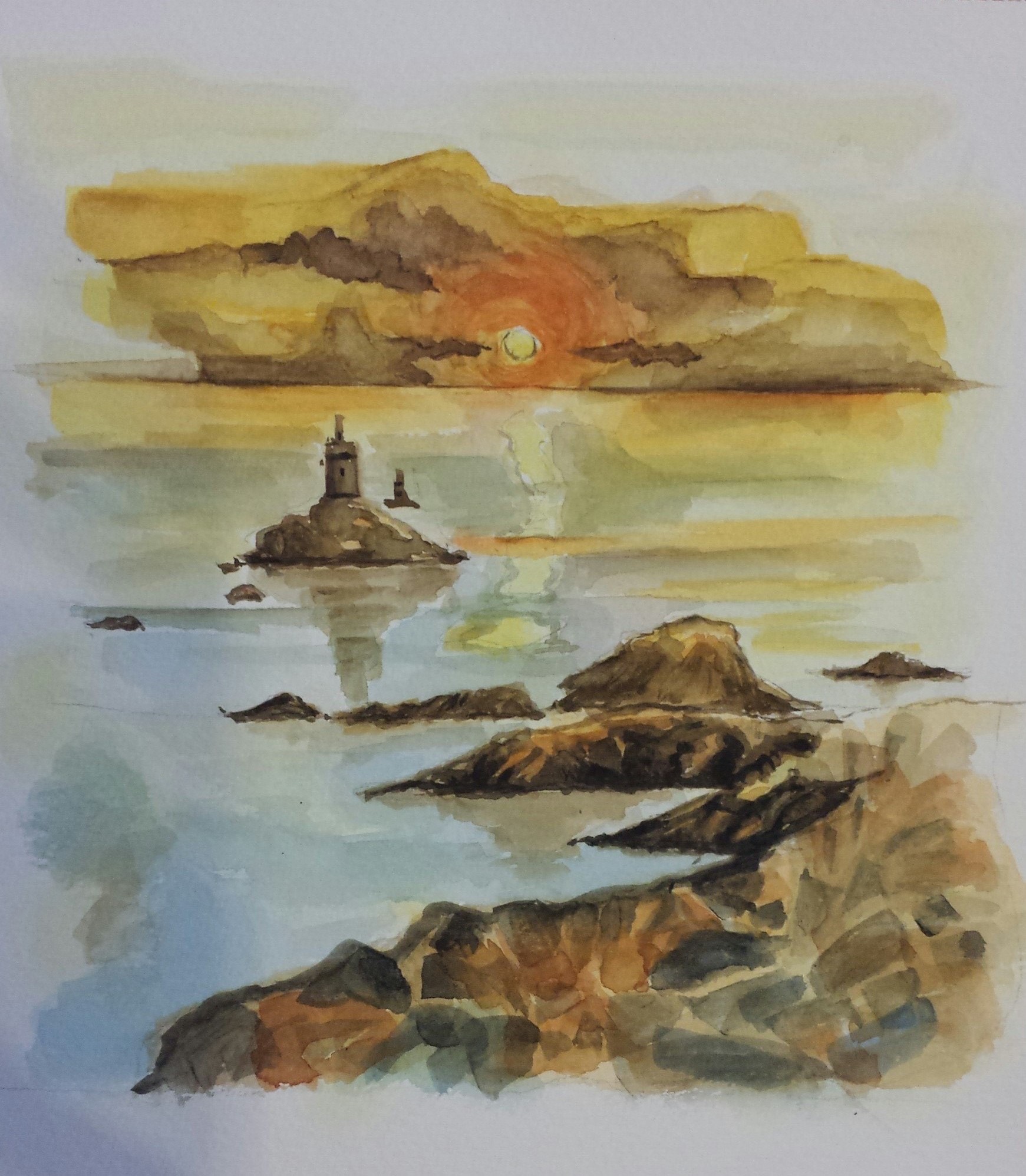 Phare aquarelle irinart