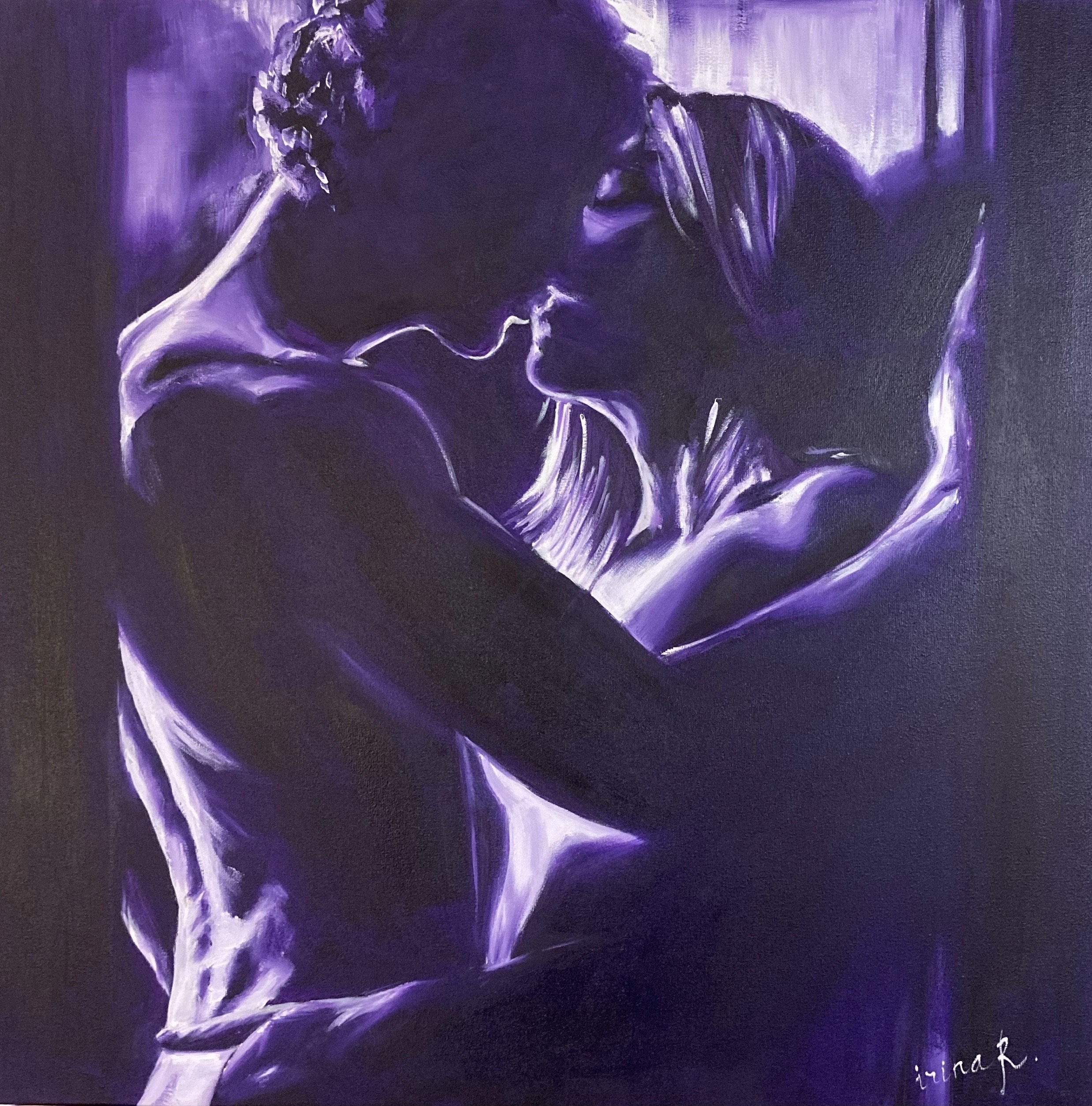 Baiser violet peinture irinart