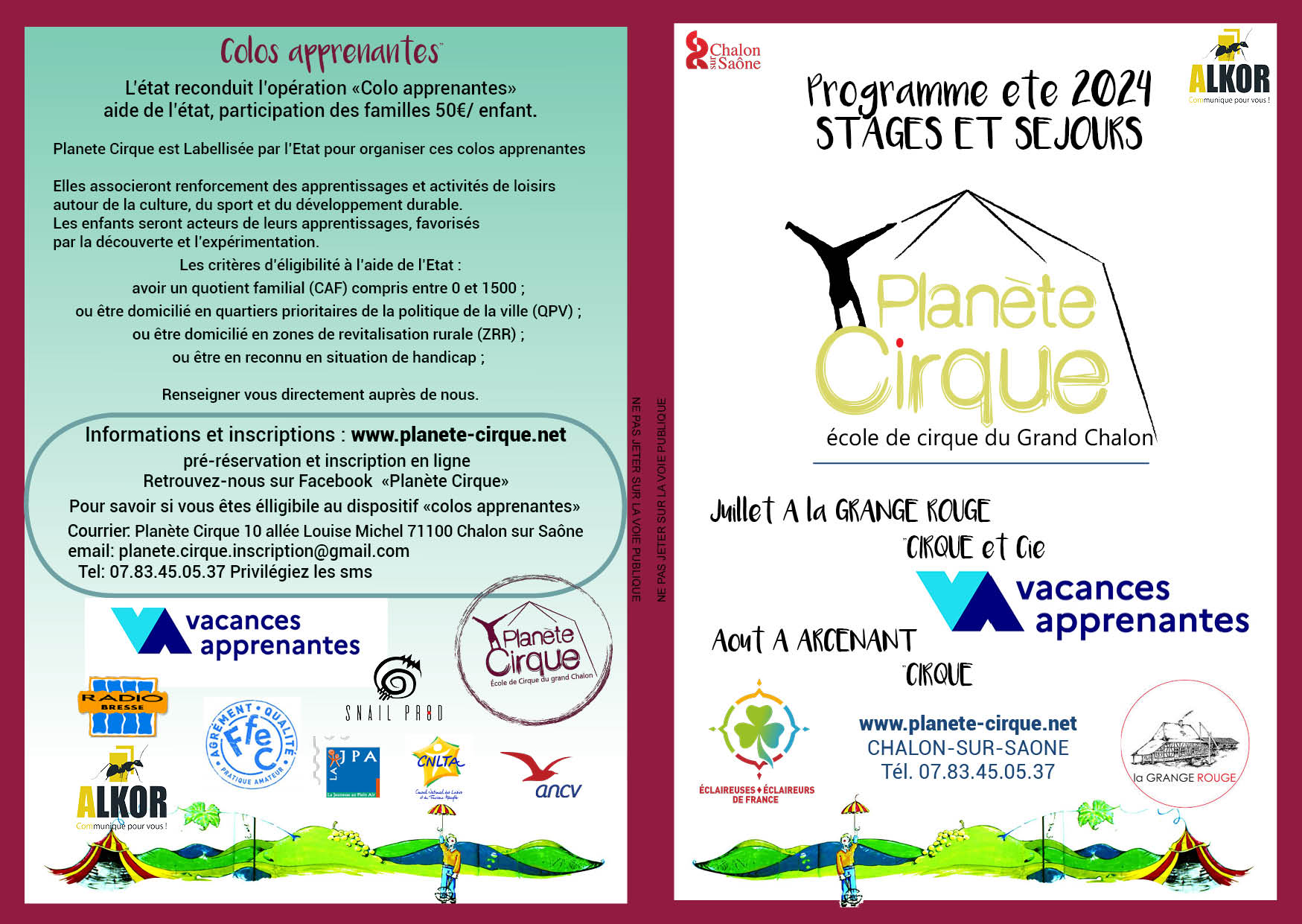 Colo Cirque Grange Rouge 2024
Planete Cirque . Colo apprenante 