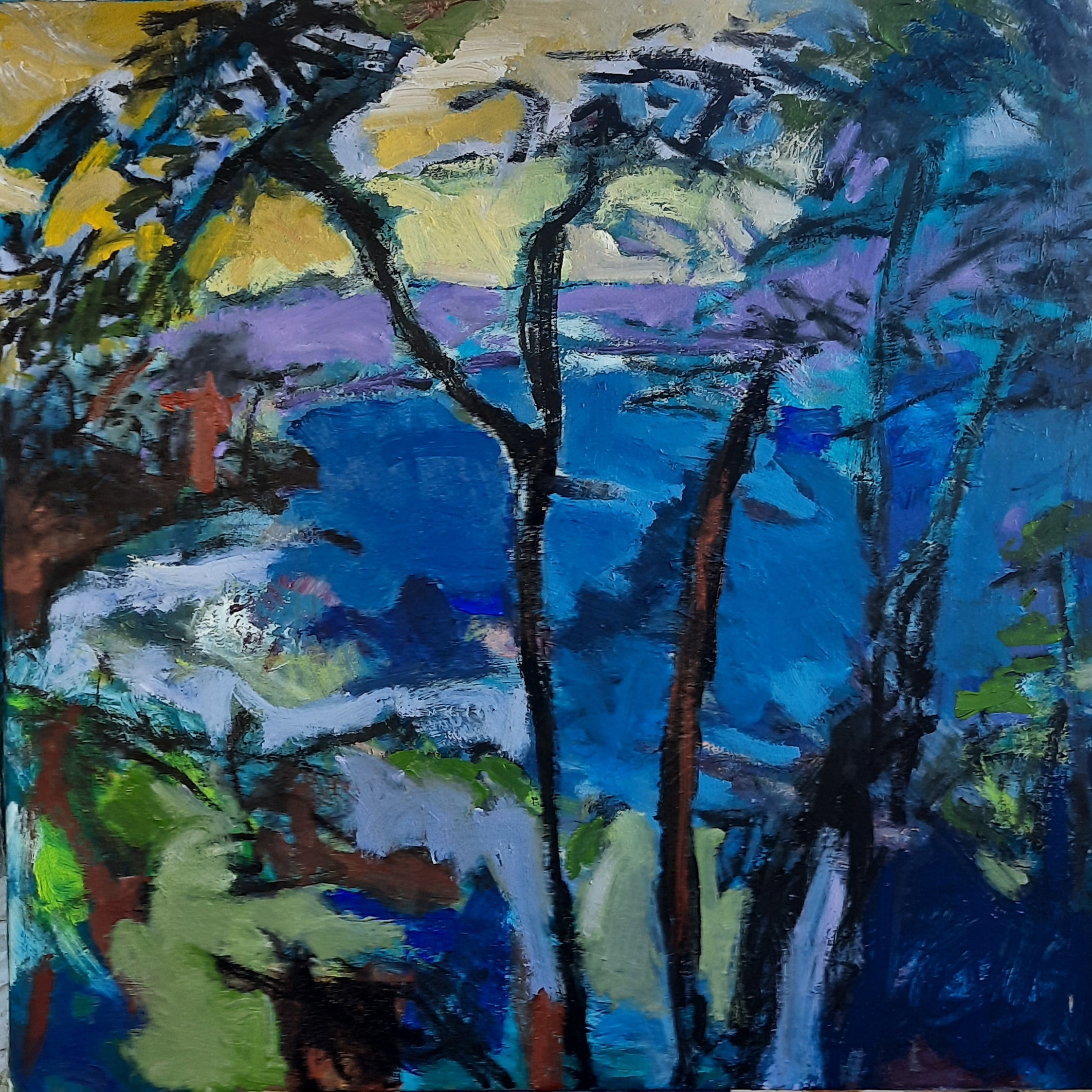 2-les-pins-du-cote-de-la-ciotat100x100-cm-oil-et-acrylic