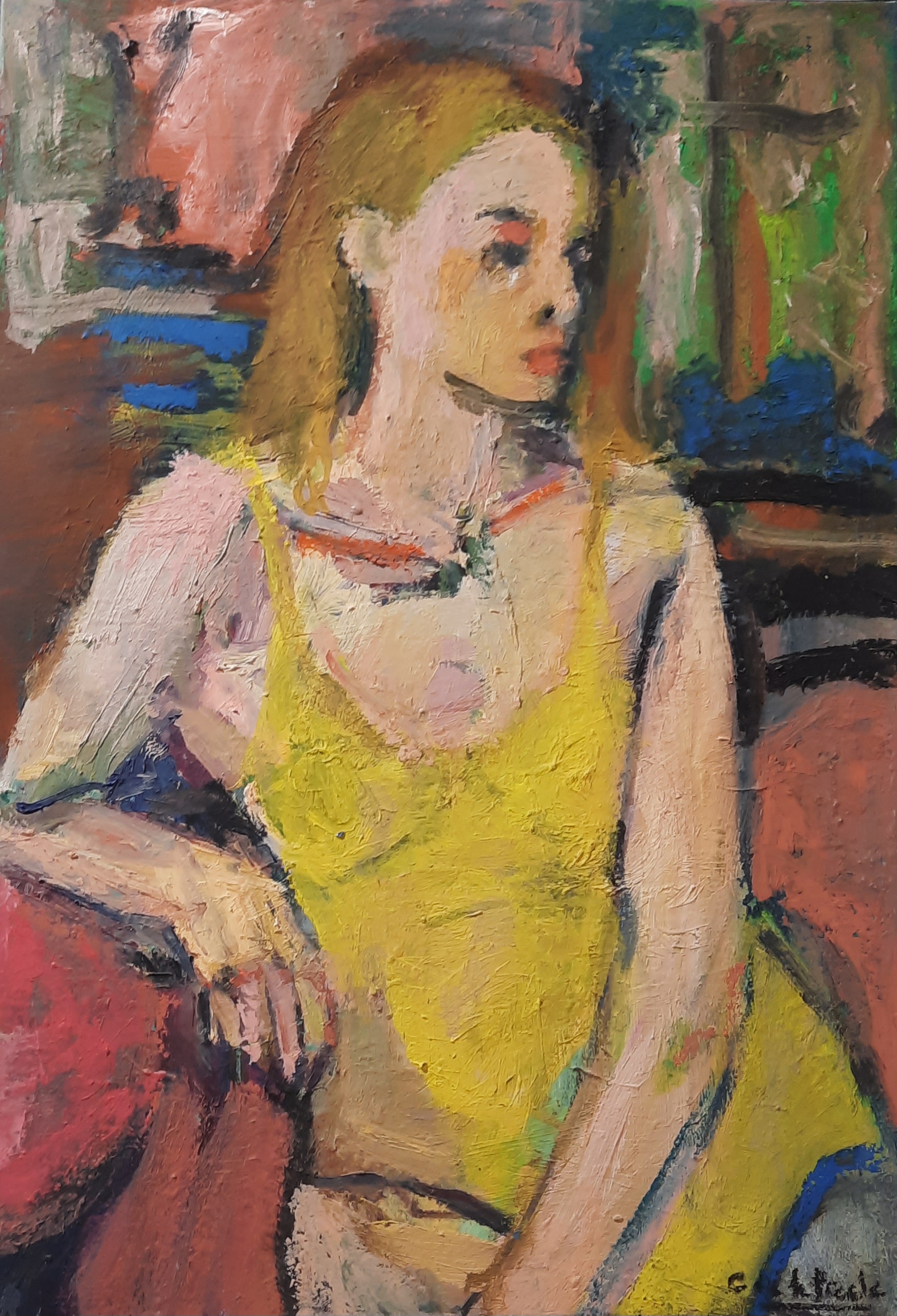 6-La-femme-au-maillot-jaune-huile-sur-toile-50x73-cm