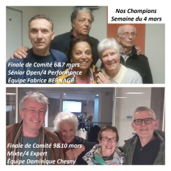 Nos Champions de Comité - Semaine du 4 mars