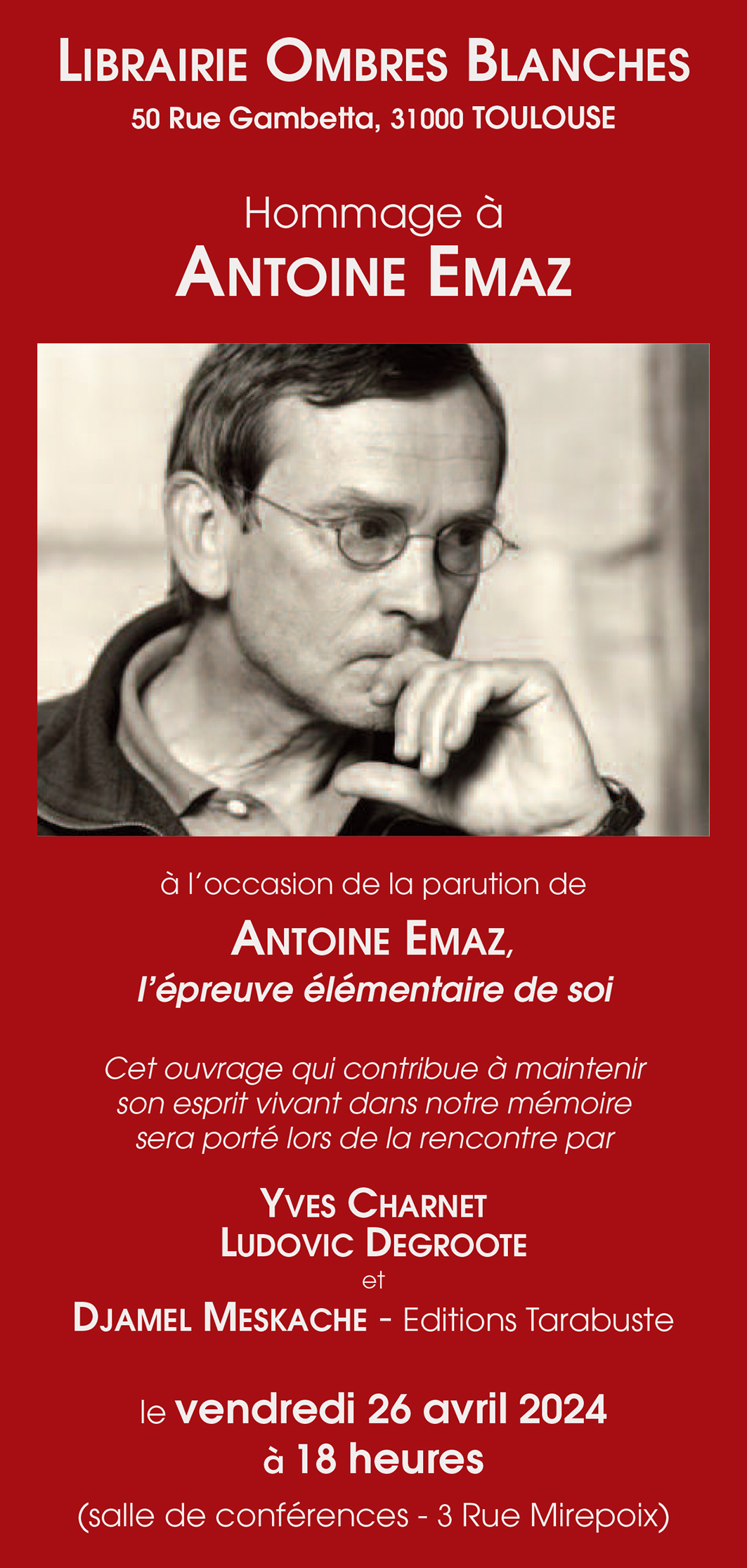 Antoine emaz librairie ombres blanches