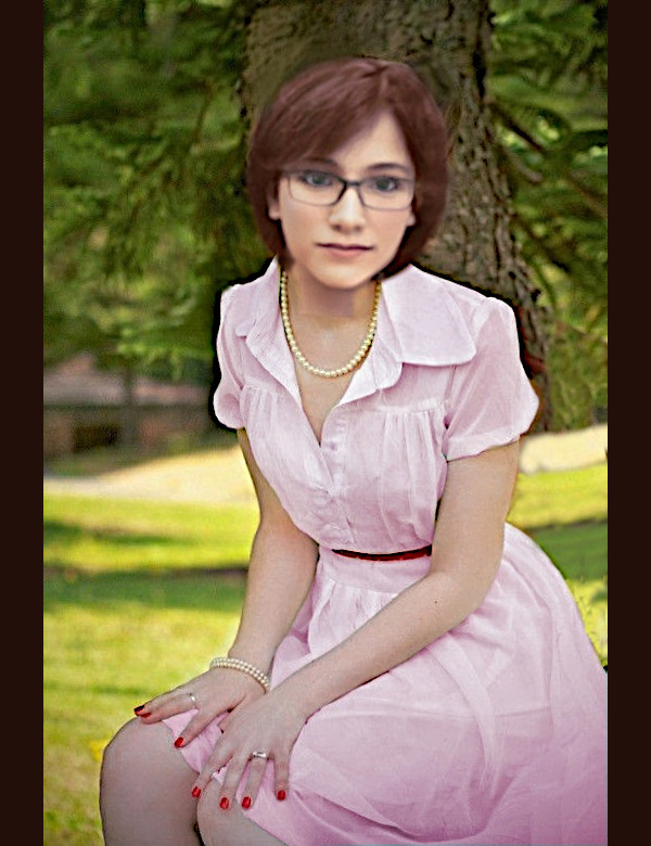 Romantique dans ma jolie robe rose.