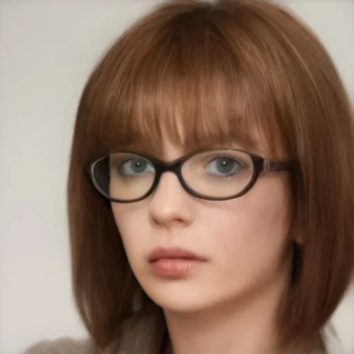 Cindy Chamaly de profil avec des lunettes de geekette.