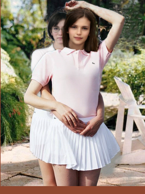 Erin et Cindy calines après le tennis.