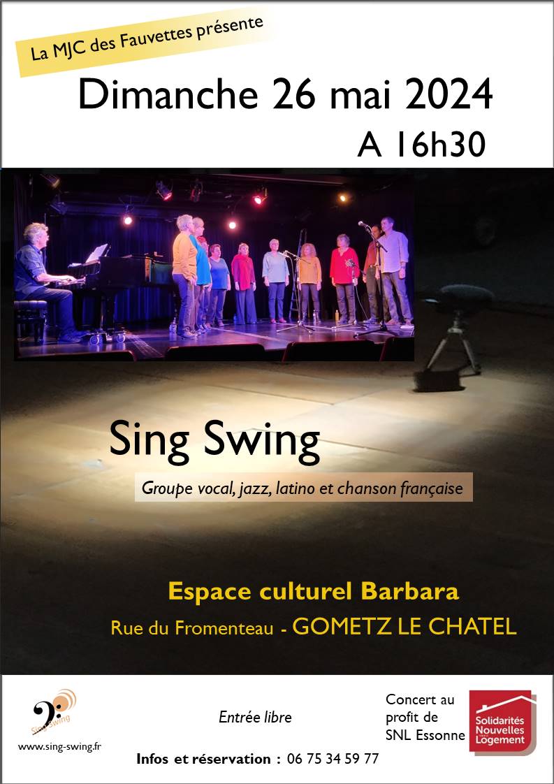 Concert Sing Swing le 26 mai 2024 à Gometz le Chatel (91)