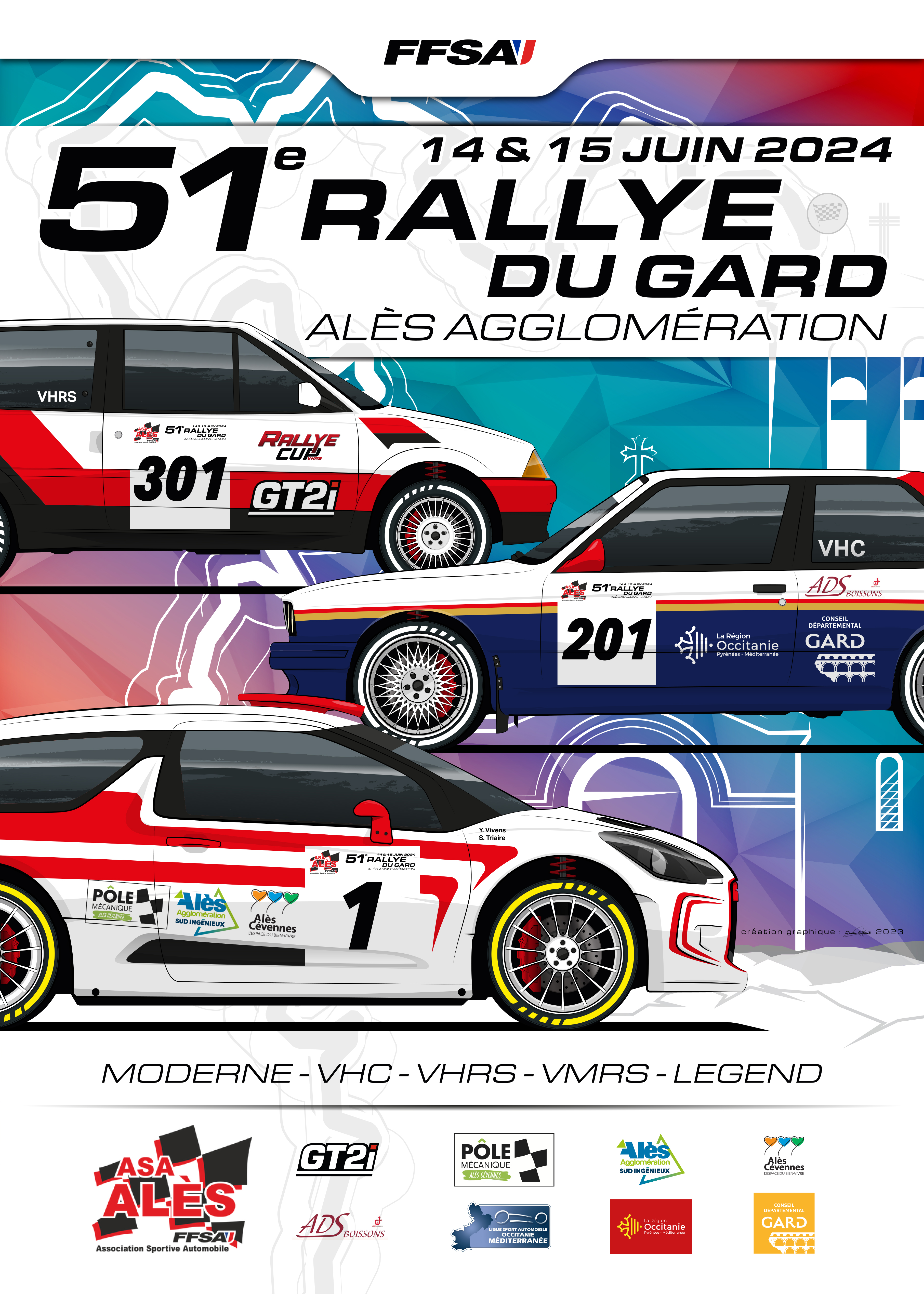 Poster Rallye Du Gard 2024 FormatA3 Portrait HD