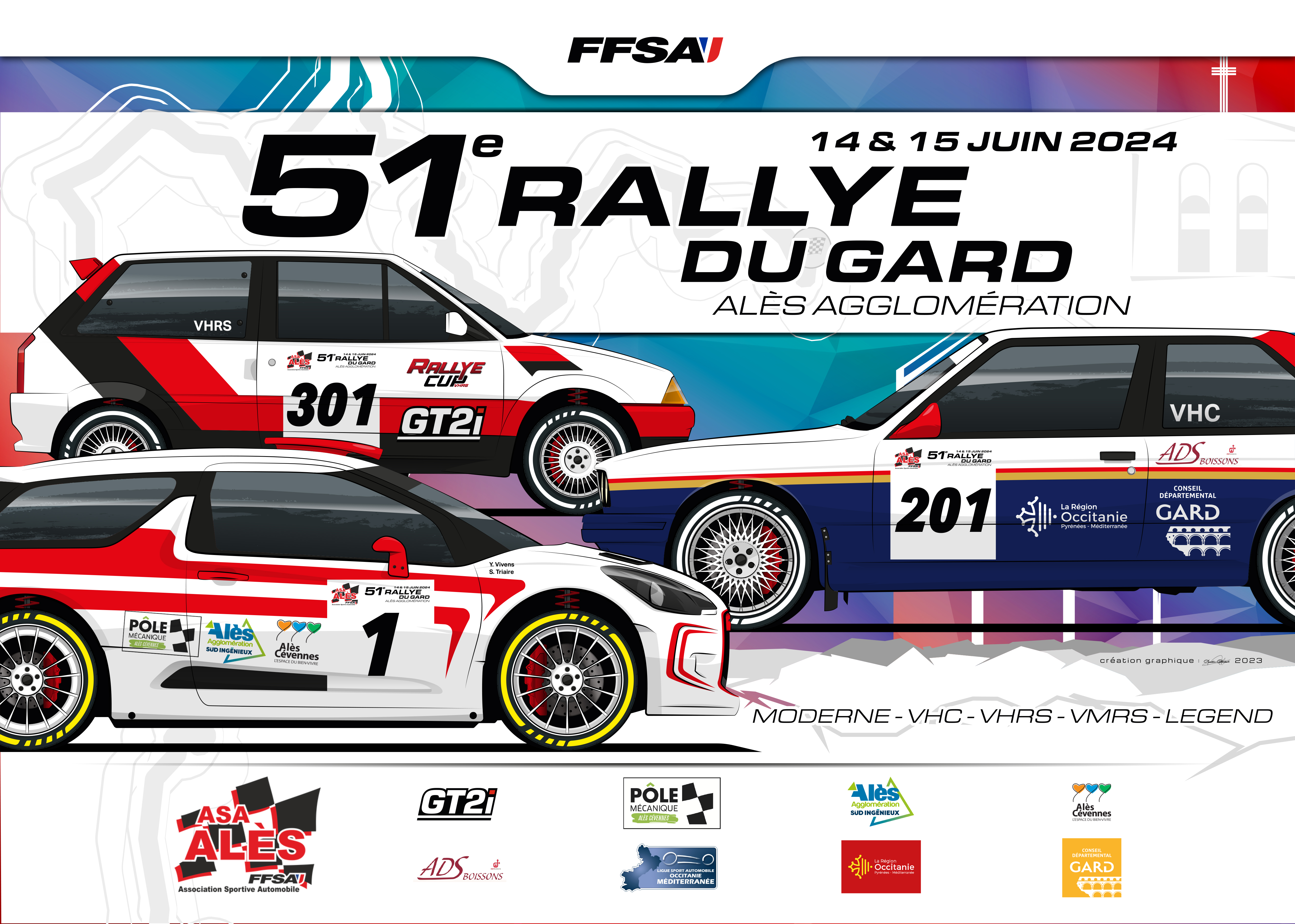 Poster Rallye Du Gard 2024 FormatA3 Paysage HD