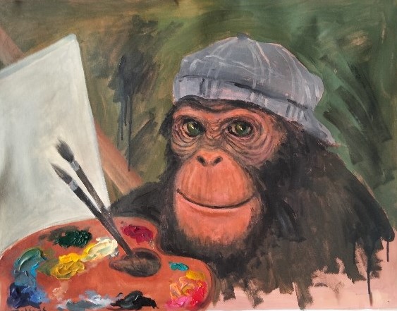 Peinture singe artiste 2024