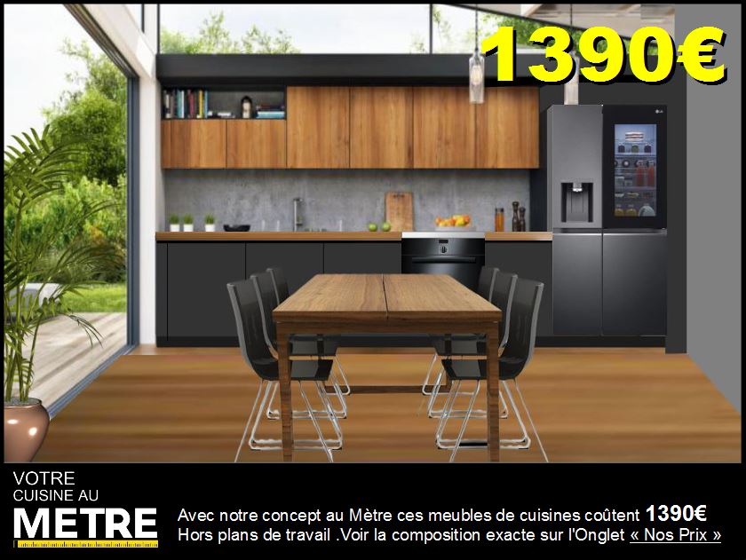 Cuisines pas chere pau lons billere lescar idron 64 tarbes coloris bois et noir 