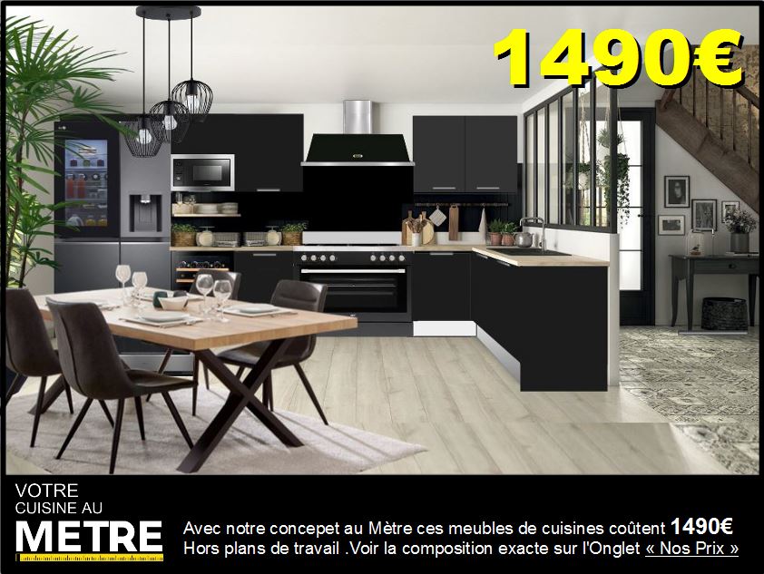 Cuisines pas cher cuisines pau lons billere lescar idron coloris noir